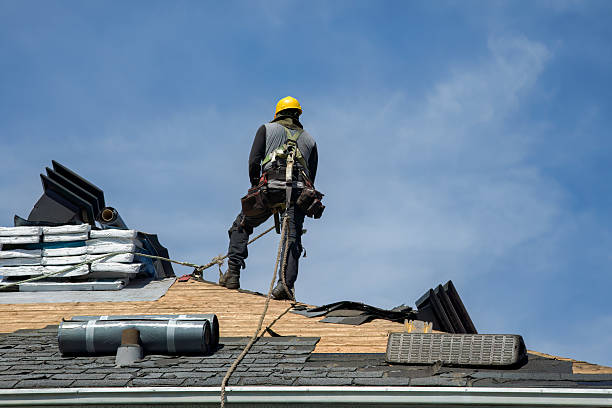 Professional Gutter Installation technician working in Bayview, CA